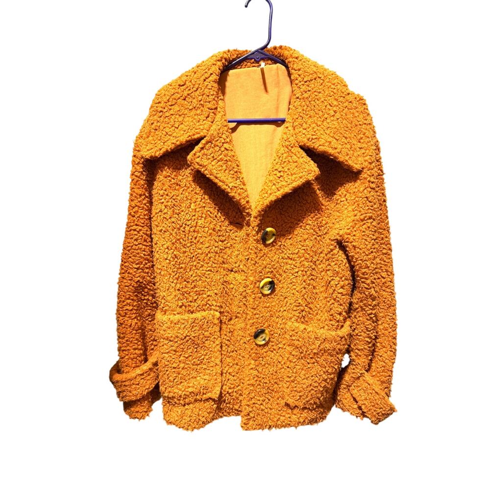 Free People So Soft Teddy Bear Lined Coat Size S